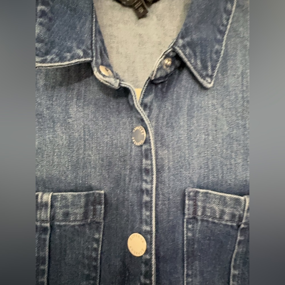 Express Women's Blue Denim Shirt short jumpsuit XS - Picture 6 of 13